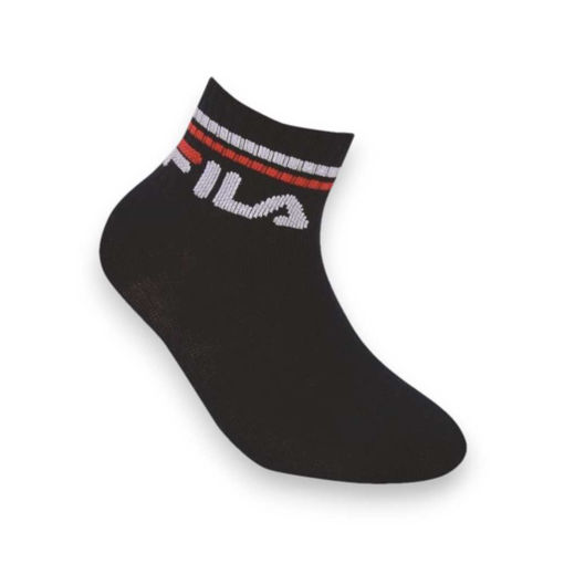 Picture of FILA QUARTER SOCKS 3 PACK BLACK 23-26